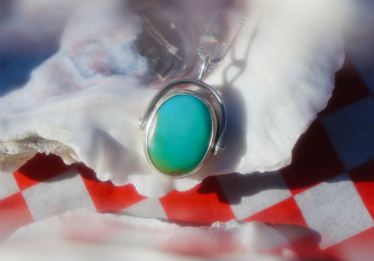 Turquoise spinner pendant